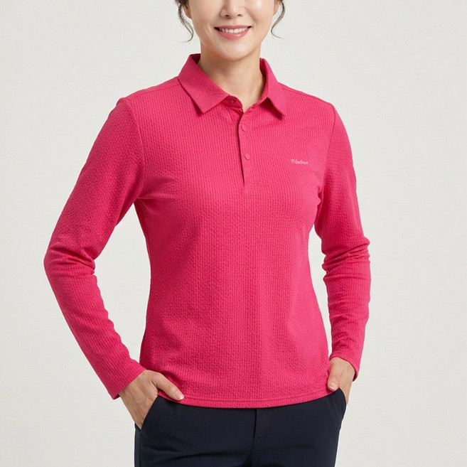 여성 여름 긴팔 카라 티셔츠 스판 아웃도어 쿨 아이스 등산티 상의 449