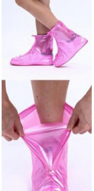 방수 신발 커버 미끄럼 방지 제니오숲, M 26.5cm, 핑크 2개