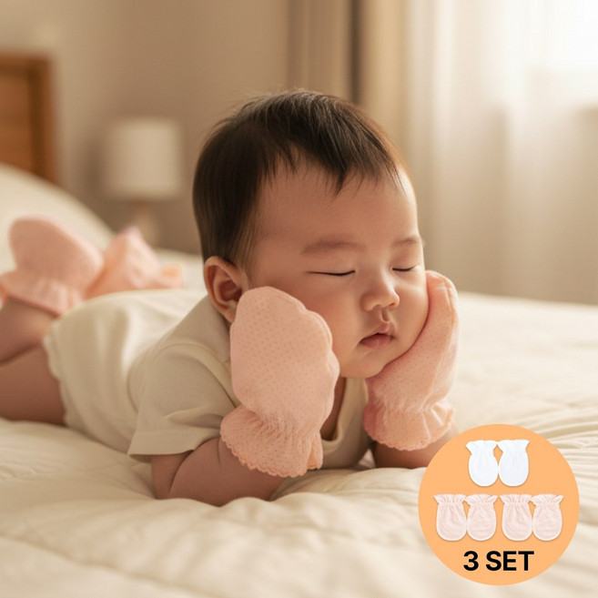 베베라온 밤부 오가닉 신생아 아기 손싸개 3개 세트