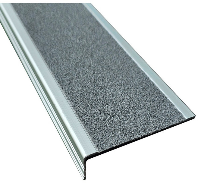 에스티씨(STC) 계단논슬립 미끄럼방지 알루미늄논슬립 세라믹논슬립 ㄱ자형논슬립 학교 병원 경사미끄럼방지 산책로 아파트 카페 학원 산사 성당 관공서 병원, 그레이, 1개