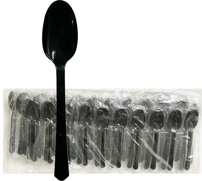토이야미 개별포장 일회용 대스푼 블랙, 500개, 1개입