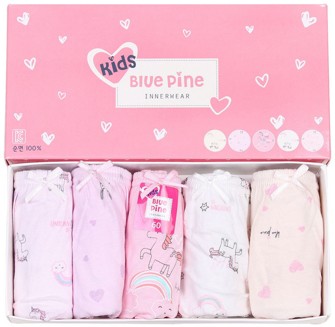여아용 (66)유니콘 삼각 팬티 5p