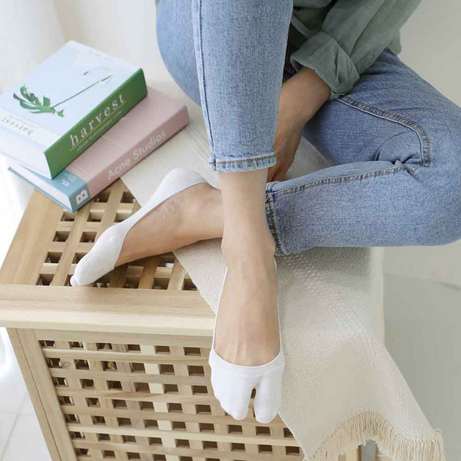 해피라운지 앞코 짧은 타비 덧신 여자 족발 양말