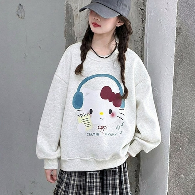 초등 여아 기모 루즈핏 캐릭터 맨투맨 -MH6