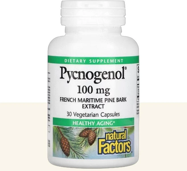내추럴 팩터스 피크노제놀 피크놀제놀 100mg 식물성 베지캡슐 30정 Natural Factors Pycnogenol 30 Vegetarian Capsules - 쿠팡