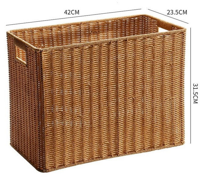 라탄 바구니 틈새 우아한 정리함 수납정리함 바스켓, 1개, 연한색 42x23.5x31.5cm