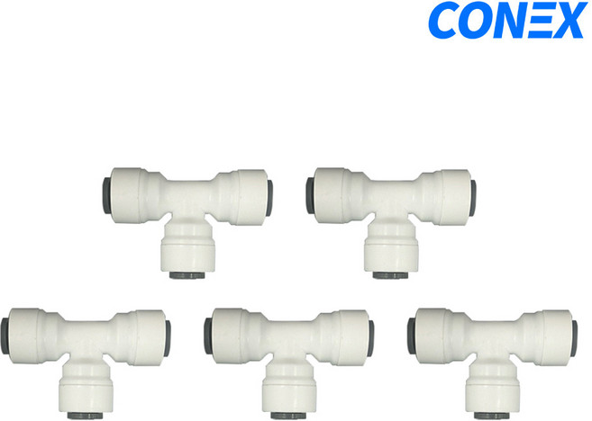 정수기 T자형 피팅 1/4호스 부속품 5개 묶음, T피팅