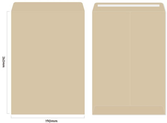 우진문화사 테이프 접착식 B5 각대봉투 (크라프트지) 500매, 1BOX (500매)