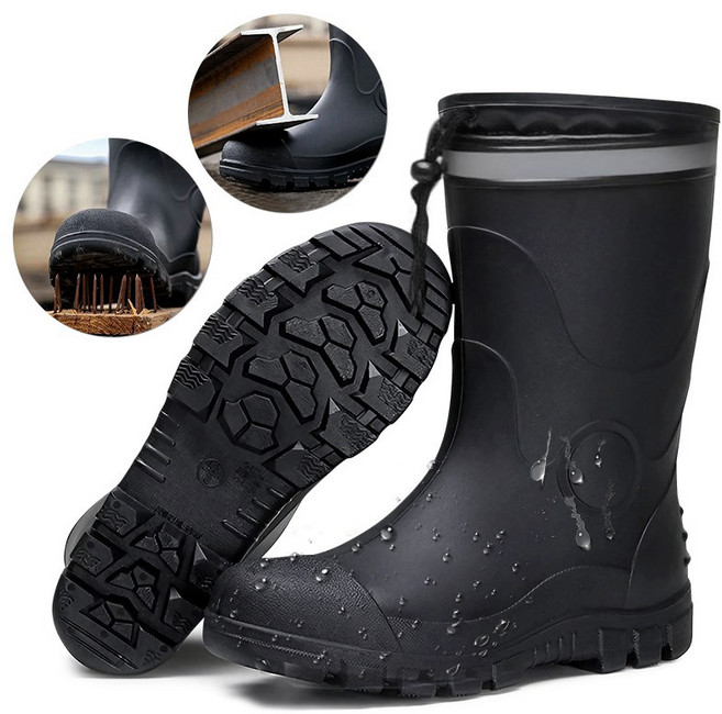 남성 요딩 안전장화 미끄럼방지 작업장화 건설현장장화 방수장화 반사 테이프