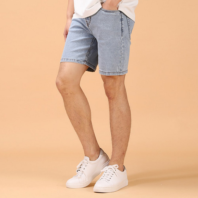 후앙스 부드러운 베이직 데님 스판 하프팬츠 GZCP-5123