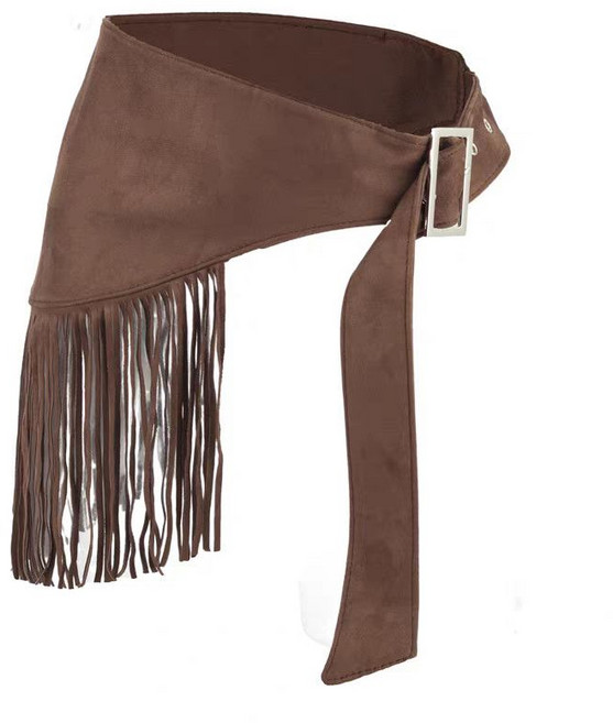 여성 레이어드 스커트 여성용 보헤미안 스타일 프린지 삼각형 가죽 웨이스트 LCL