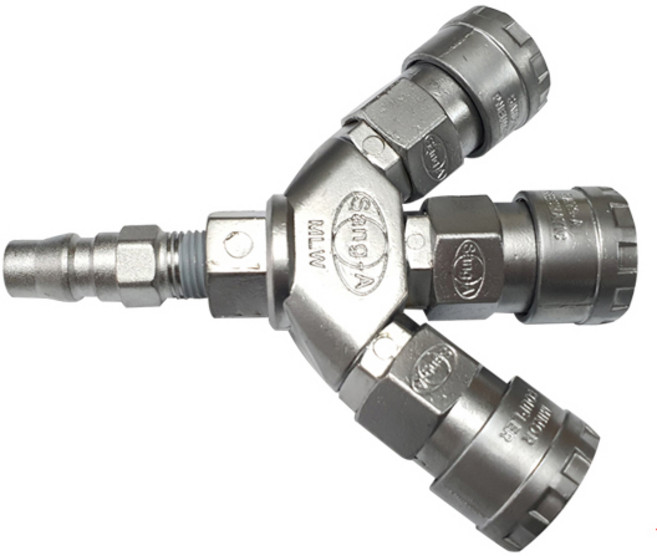 한신 콤프레셔용 카플러 연결 세트 (2구 3구) 분배용, 3구카플러세트, 1세트