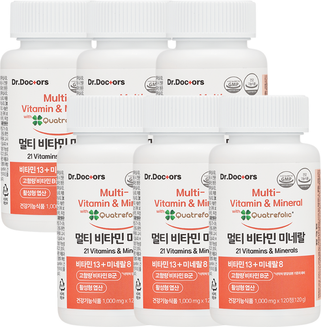 닥터닥터스 프리미엄 멀티비타민 올인원영양제, 6개, 120g