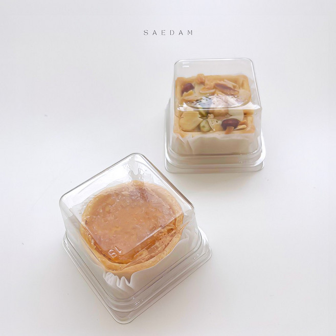 새담 화과자 케이스 1구(투명) 100개 사각 페트 양갱상자, 투명