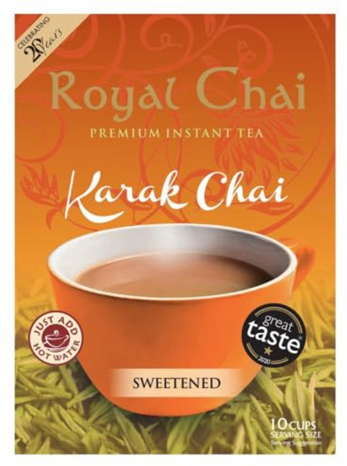 ‎Royal Chai | Karak Chai Sweetened | 10 Count Single Box | All Natural No Preservatives | Premiu, 1개