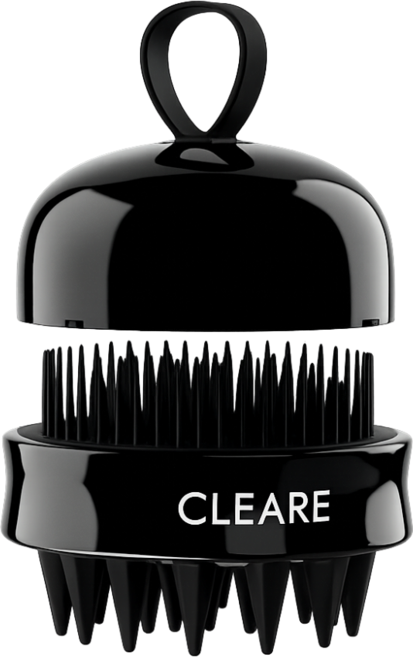 클레아레 듀얼 몽글폼 샴푸 브러쉬 두피 마사지기, 1개, 블랙