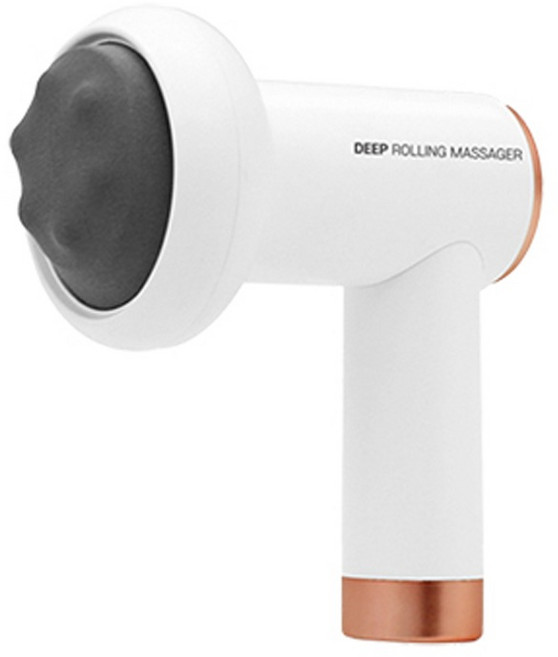 무선 셀프 목 어깨 안마기 롤링마사지건, 1개, 화이트, 화이트