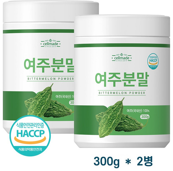 여주 분말 가루 100% 국내산 식약처 HACCP 인증 여주분말, 2개, 300g