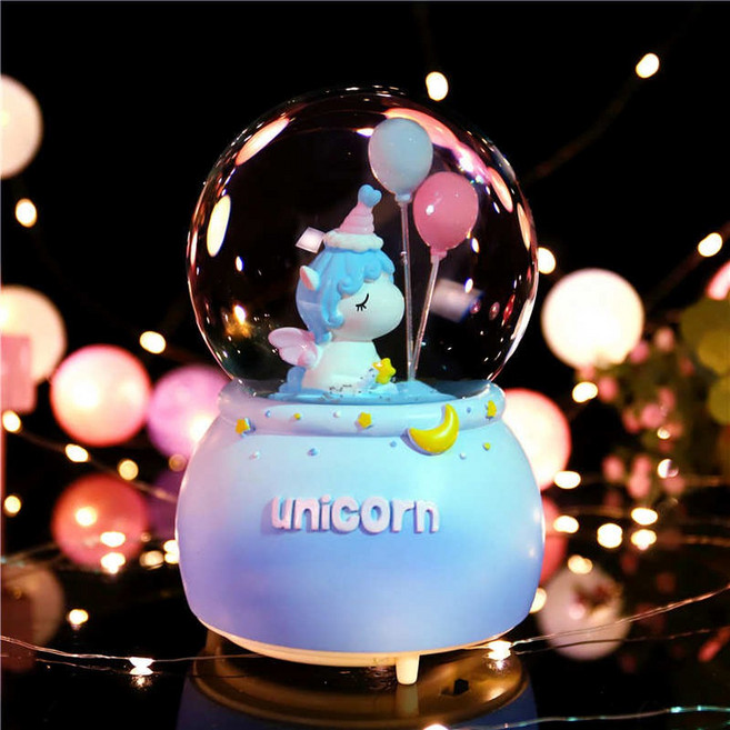 벚꽃스노우볼 오르골 인테리어 무드등 단일 트리 대형 핑크 크리스마스 눈송이 산타 USB, 54 레몬노랑