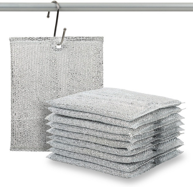 2025년형 대롱대롱 실버 수세미(대) 은사 주방 설거지 다목적 업소용, 4세트, 10개입