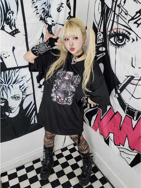 [2color] 하라주쿠걸 일러스트 반팔T