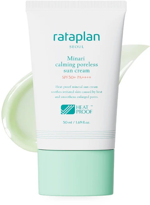 라타플랑 미나리 진정 포어리스 선크림 SPF50+ PA++++ / 무기자차 진정 모공관리 민감피부, 1개, 50ml - 쿠팡