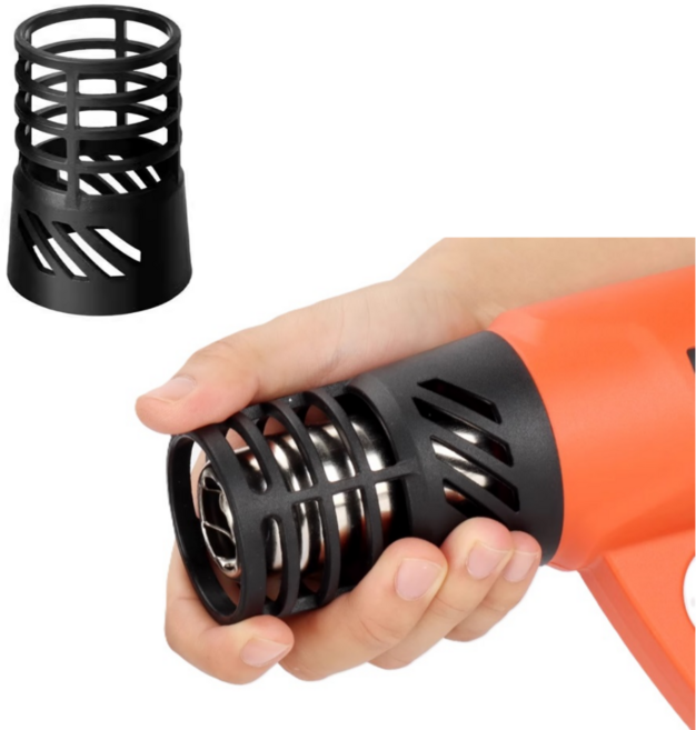 히팅건 열풍기 화상방지 보호커버 블랙앤데커 스탠리 인테리어필름 랩핑 썬팅 열차단캡, 검정, 1개