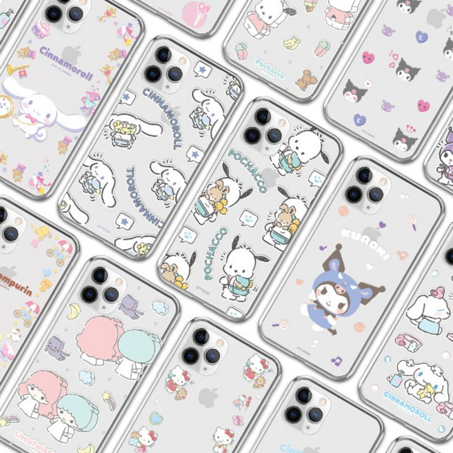 산리오 캐릭터즈 초콜렛 투명 젤리 케이스 갤럭시 A10E 진2 A12 M12 버디 와이드5 A22