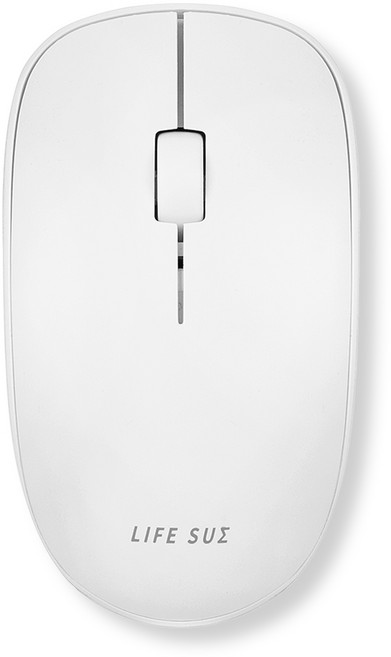 라이프썸 슬림 무소음 블루투스 마우스 (LFS-HA50) 동글 포함 3대기기 멀티페어링 인비저블 옵티컬 방식, 화이트