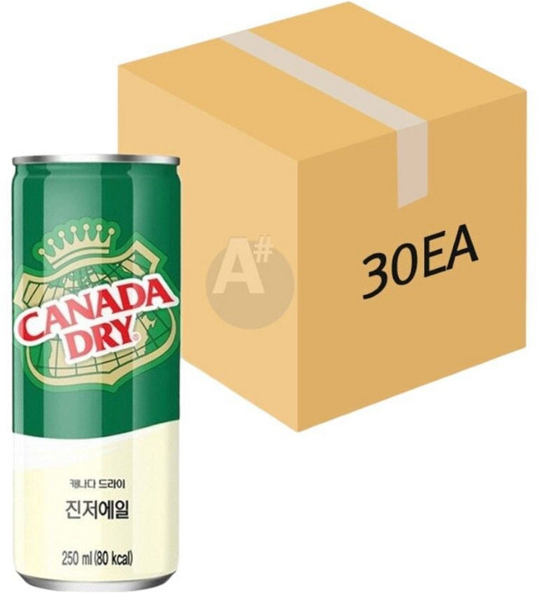 캐나다드라이 진저에일 250ml 30개입 1BOX 탄산음료 탄산 탄삼 일반캔 진저에일 드링크 음료수 dew+114LN