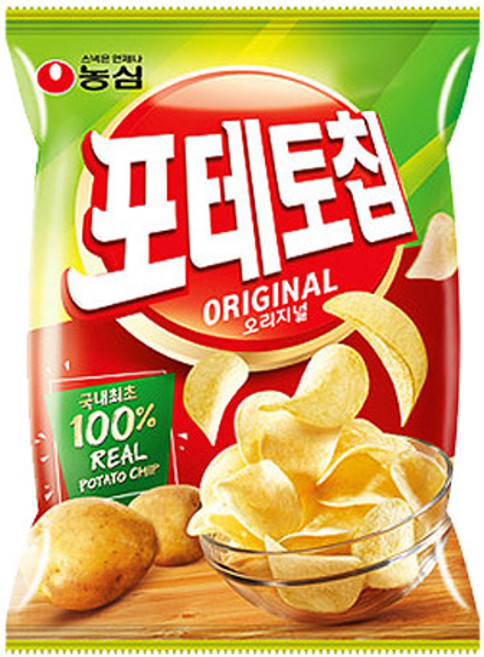 농심 포테토칩 오리지널 감자칩 60g, 12개
