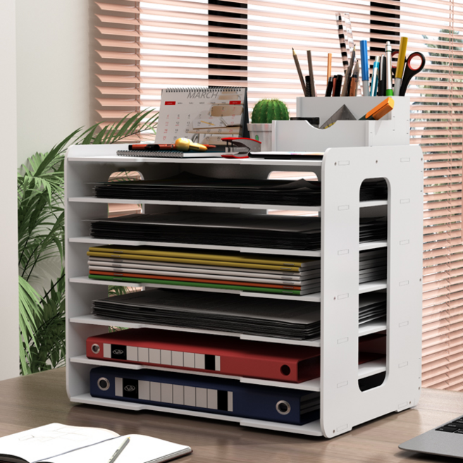 코믈리 데스크 오픈형 A4 서류 정리함, 가로형5단