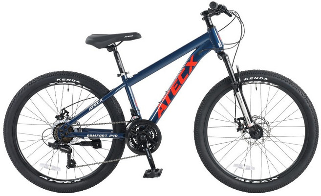 24인치 디스크 MTB 자전거 ATECX 컴포트24D 블루, 1개, 180cm, 블루+미조립