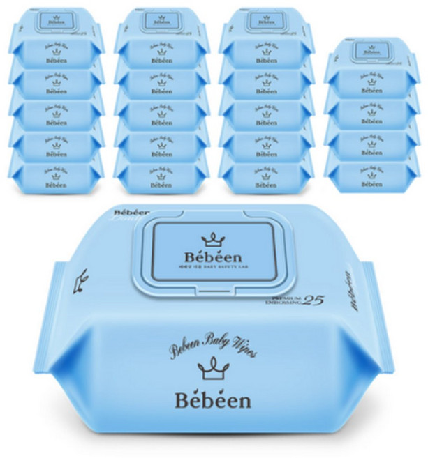 베베앙 더블 휴대 유아물티슈 캡형, 65g, 25매, 20개