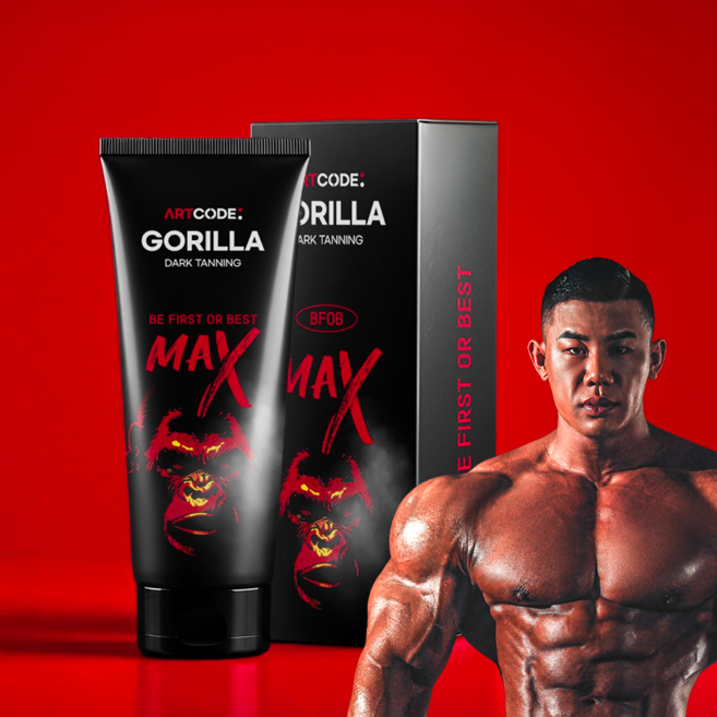 [김강민 태닝로션] 아트코드 고릴라 MAX 최상급자용 태닝로션크림 DHA10% 입문자 사용금지, 1개, 250ml
