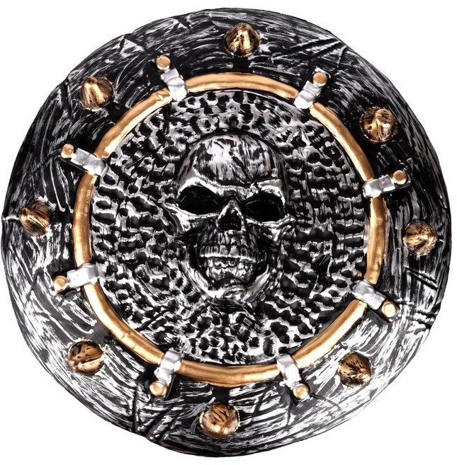 파티짱 모형 무기 세트 칼 총 도끼 할로윈 파티 소품, 플라스틱 방패 (해골), 1개