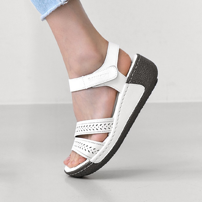 슈리오 여성 데일리 경량 통굽 스트랩 샌들 6cm