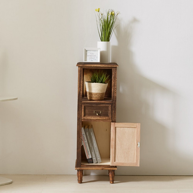 에코베스트 G904 협탁 틈새서랍장 원목 수납장 다용도수납장 틈새장 정수기다이, G904엔틱