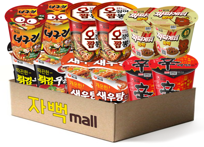 자뻑몰 농심 소컵라면12개 세트 신라면2개+튀김우동2개+새우탕2개+너구리2개+오징어짬뽕2개+짜파범벅2개