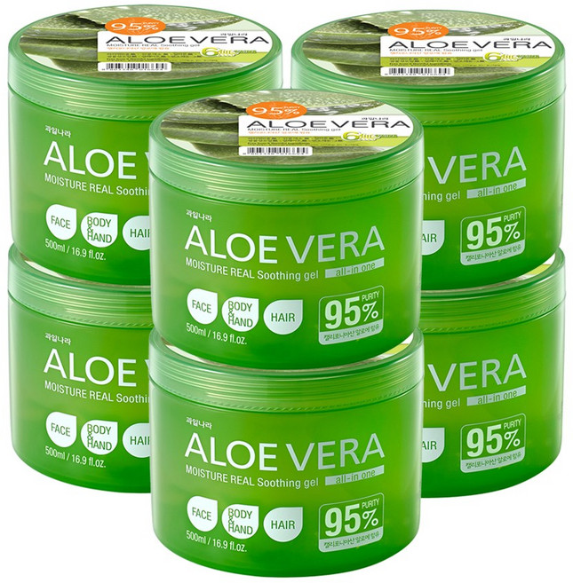 과일나라 알로에베라 바디프랜 모이스처 리얼 수딩젤, 500ml, 6개