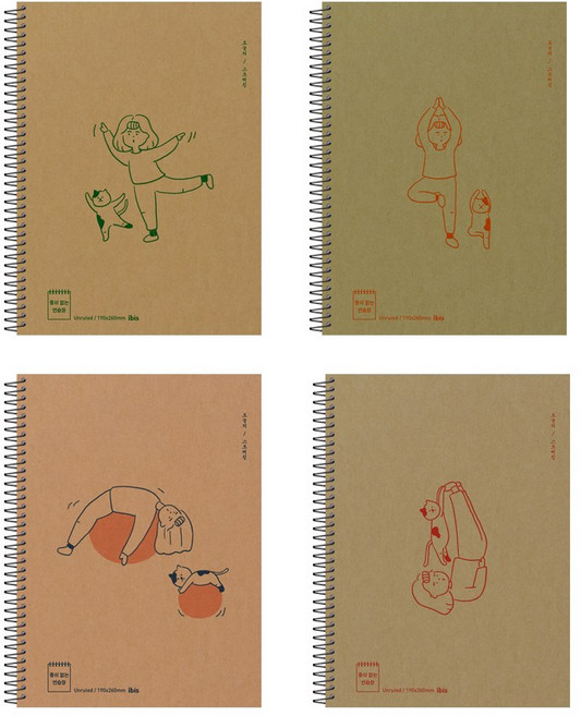 아이비스 만화지 연습장 4종 세트 IL11857, 그린, 오렌지, 네이비, 레드, 1세트