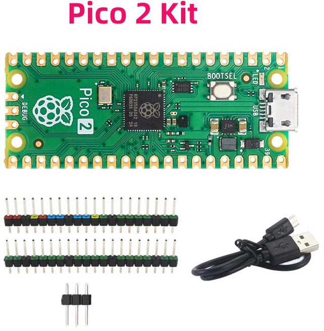 오리지널 라즈베리 파이 피코 2 RP2350 마이크로컨트롤러 보드 듀얼 암 Cortex-M33 또는 위험 3 RISC-V 프, 02 번들 8, 01 CHINA, 1개