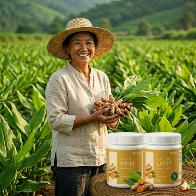 유기농 100% 국내 진도 울금 순수 강황가루, 2개, 60g