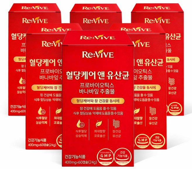 혈당 유산균 식약청인증 식후 혈당상승 억제 건강기능식품 / 16박스구매시 당큐락 당화혈색소 혈당유산균 HAC01 HACO1 증정, 6개, 60정