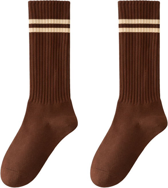 하온부 여성용 니삭스 긴양말 무릎 긴목 두줄 스트라이프 패션 양말