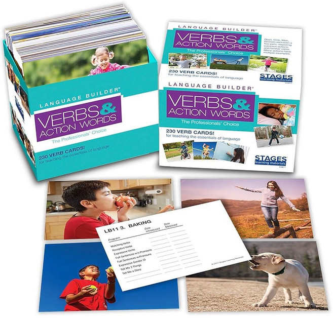 Stages Learning Materials Language Builder 동사 플래시 카드 Aba, Stages Learning Materials Lang
