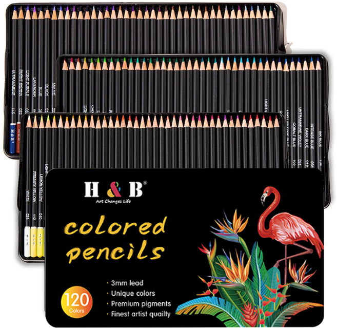 시스슈 블랙우드 유성 72컬러 120컬러유성 색연필, 1세트, 120색