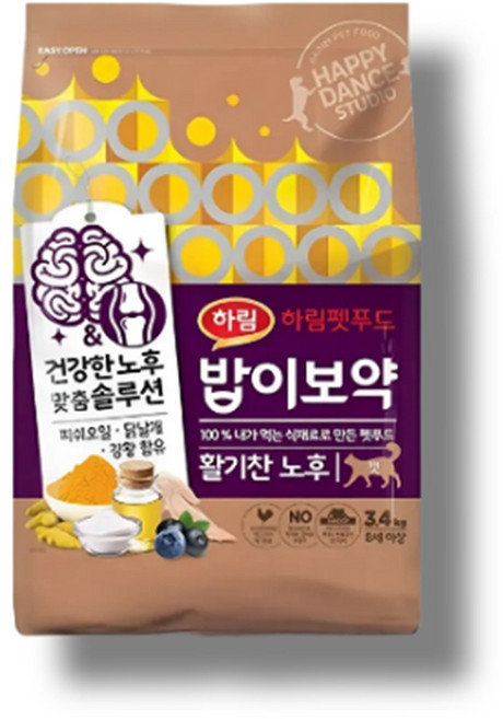 하림펫푸드밥이보약 고양이 기능성 사료, 시니어, 3.4kg, 1개