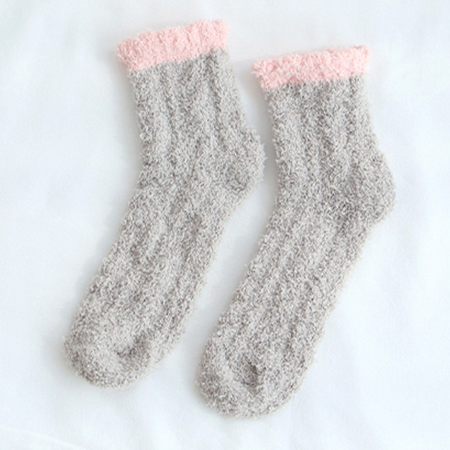 투톤 파스텔 수면양말 여성 기본형