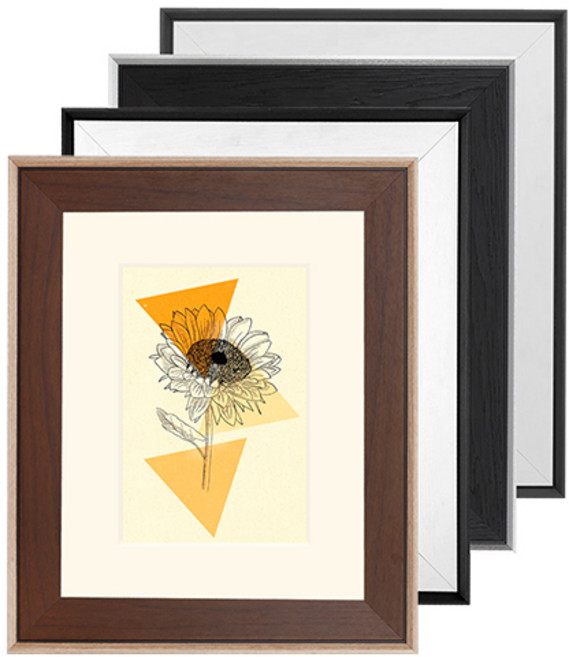 두진액자 라인엣지 우드 액자, 화이트블랙